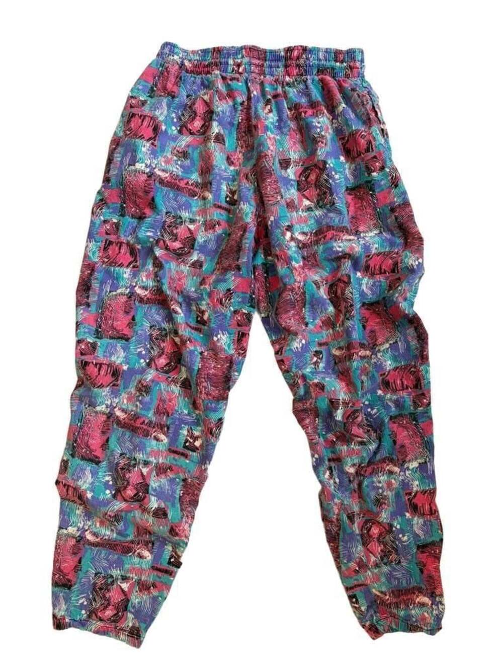 Vtg 90s Surf Rags Colorful Geometric Print Cotton Beach Pants Mens L